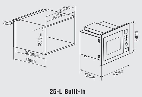 BD-1 전기 테이블 탭 마이크로 웨이브 오븐 800W 20L 블랙
