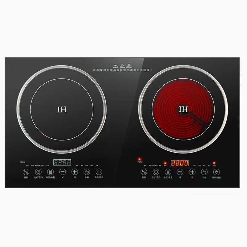 2 번너 플레이트 가스 오븐 및 전기 이중 오븐 주방 요리를 위한 인덕션 코커